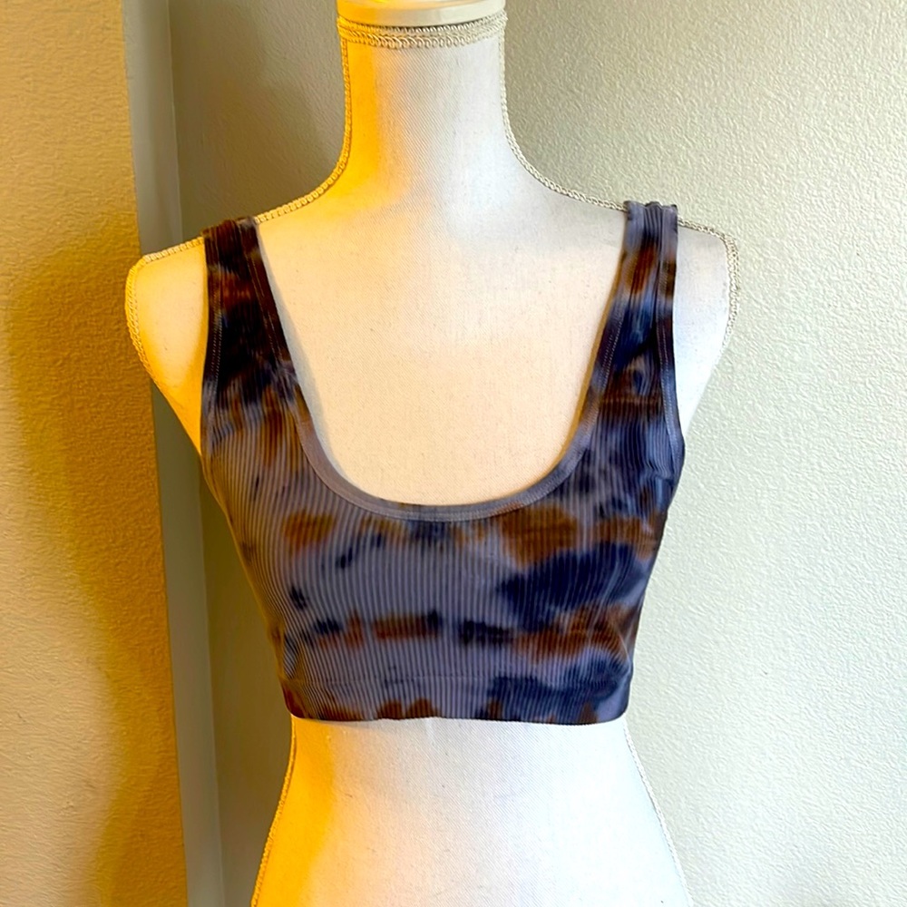 3/$30 🩵🩵Tie dye navy & brown bralette-crop top #81